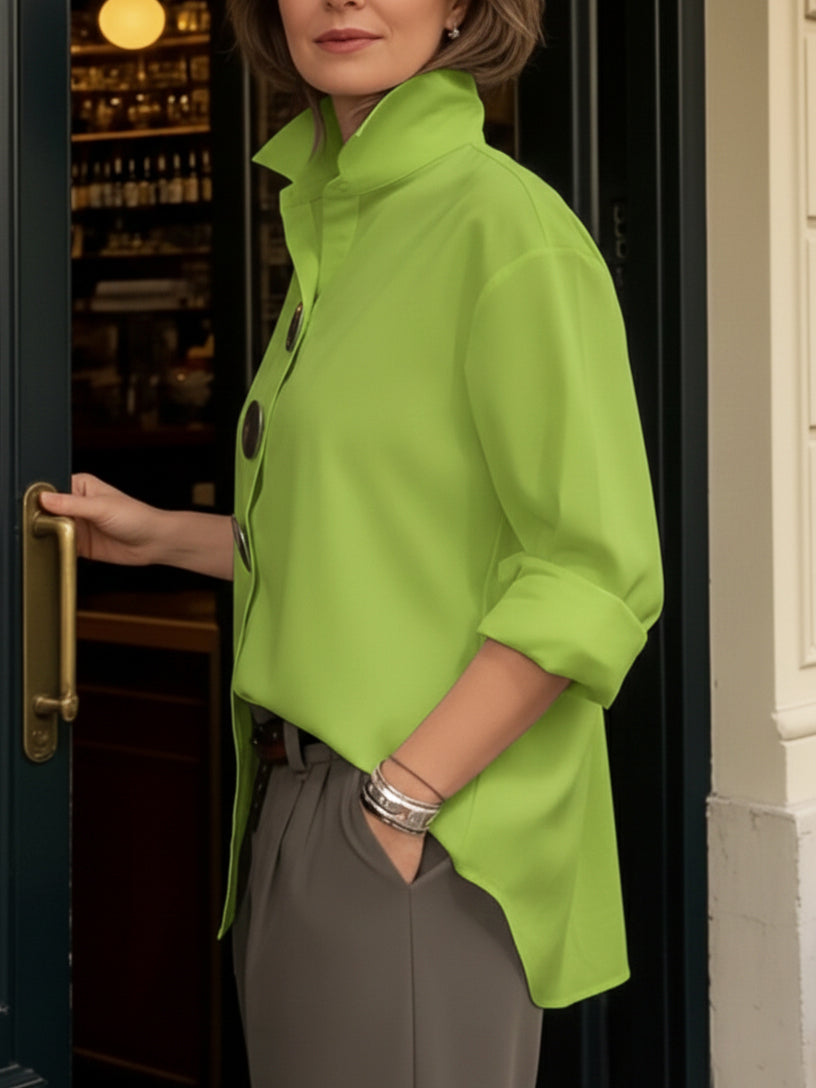 Rosalind | Blouse à col montant et boutons décoratifs