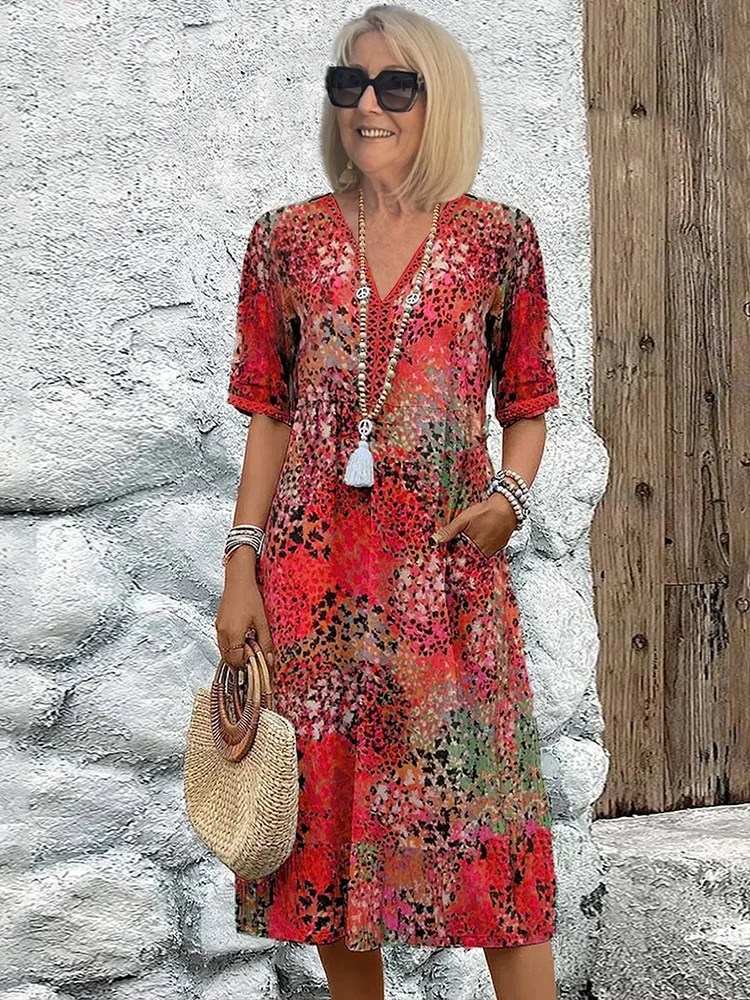 Anthea | Robe Midi Florale Élégante