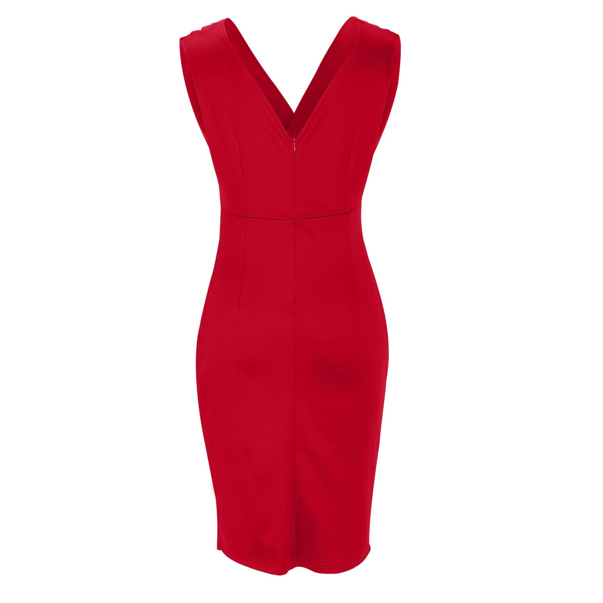 Isa | Robe Midi Ajustée avec Décolleté en V et Fente Frontale