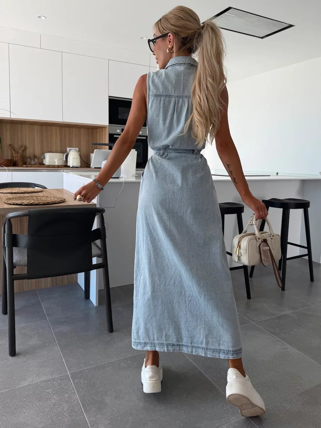 Isabelle | Robe Longue en Denim