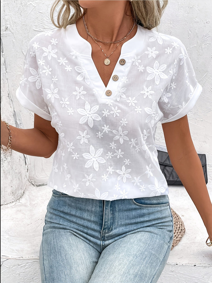 Hazel | Blouse à encolure en V à motifs floraux