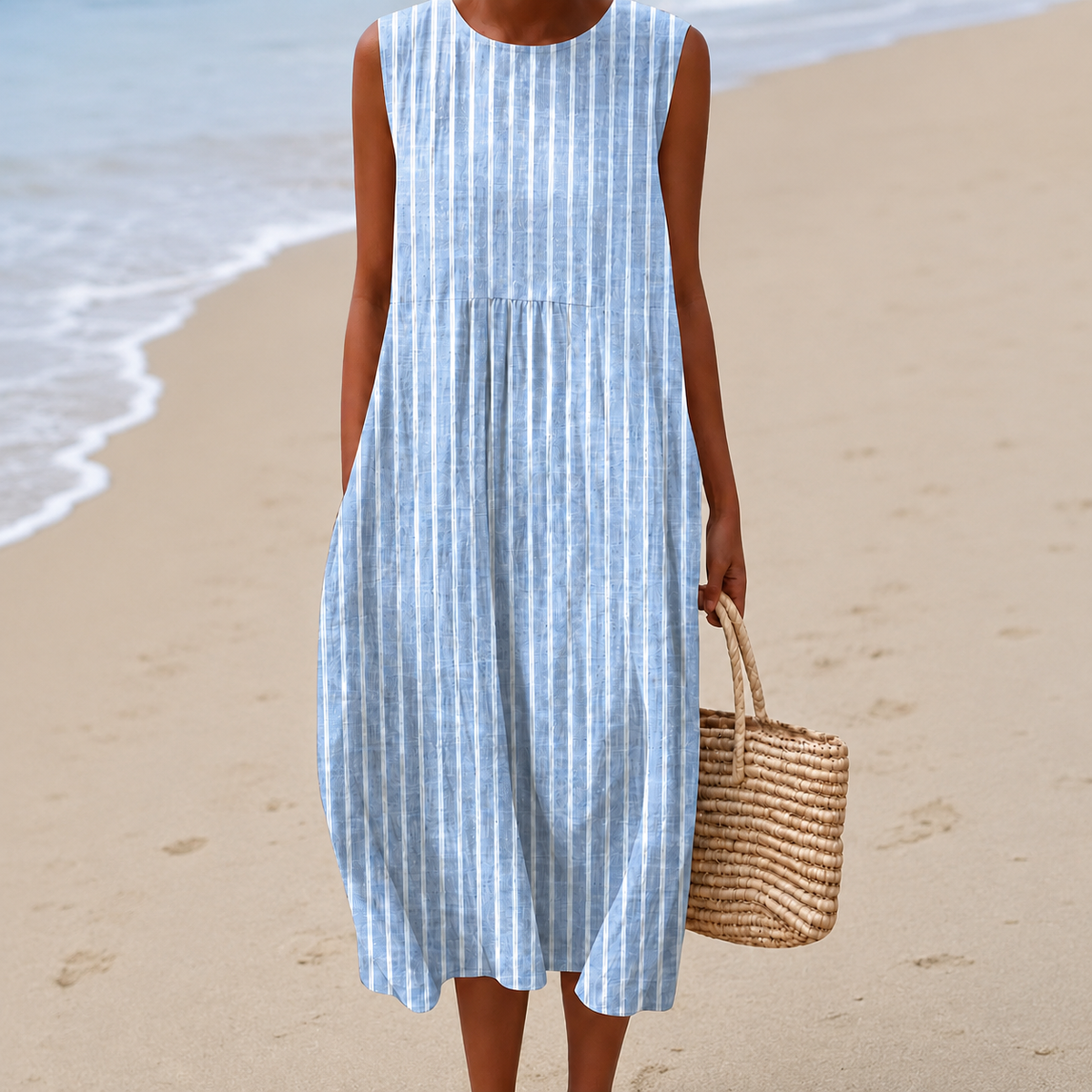 Livia™ | Robe Midi Fleurie Légère à Effet Ventre Plat
