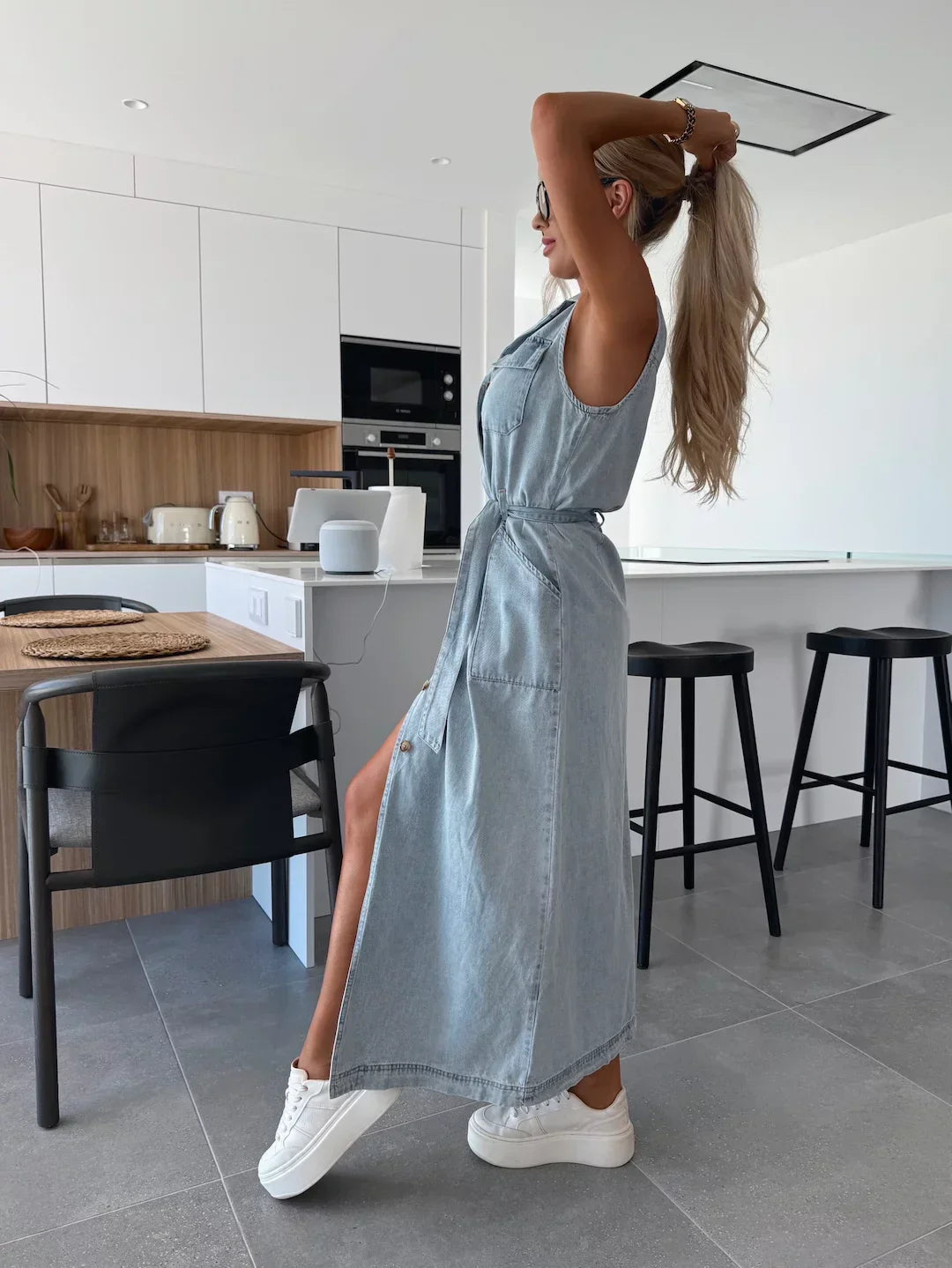 Isabelle | Robe Longue en Denim