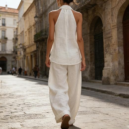 Ainhoa | Ensemble deux pièces en texture lin