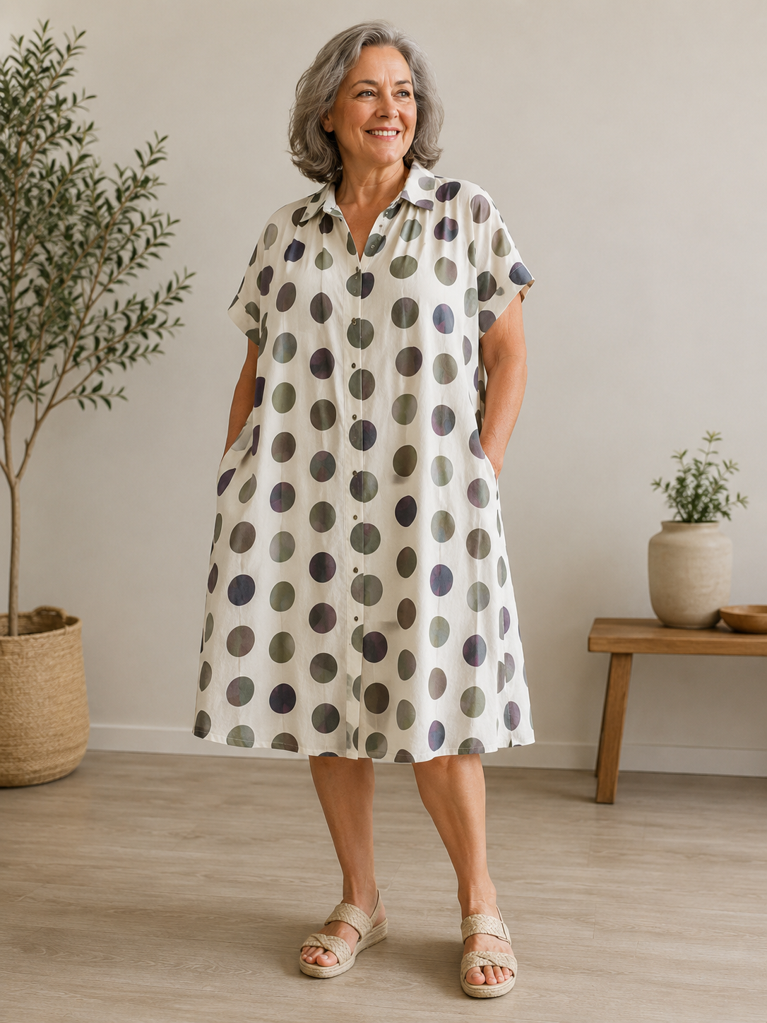 Camille | Robe Chemise Imprimée en Lin et Coton