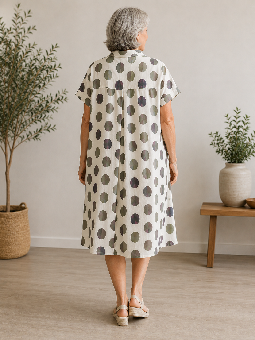 Camille | Robe Chemise Imprimée en Lin et Coton