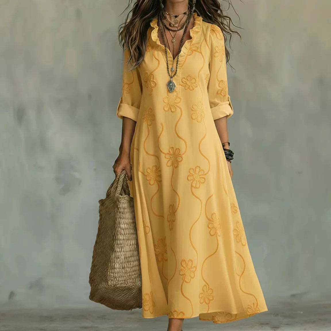 Sienna | Robe d'Été Fleurie à Effet Ventre Plat