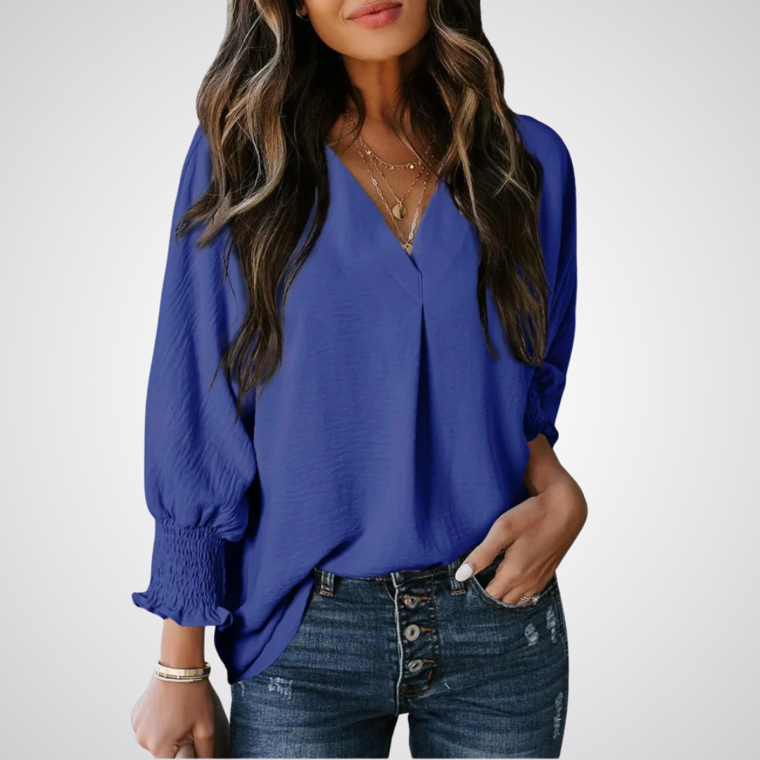 LEILA™ – Blouse tunique à encolure en V classique