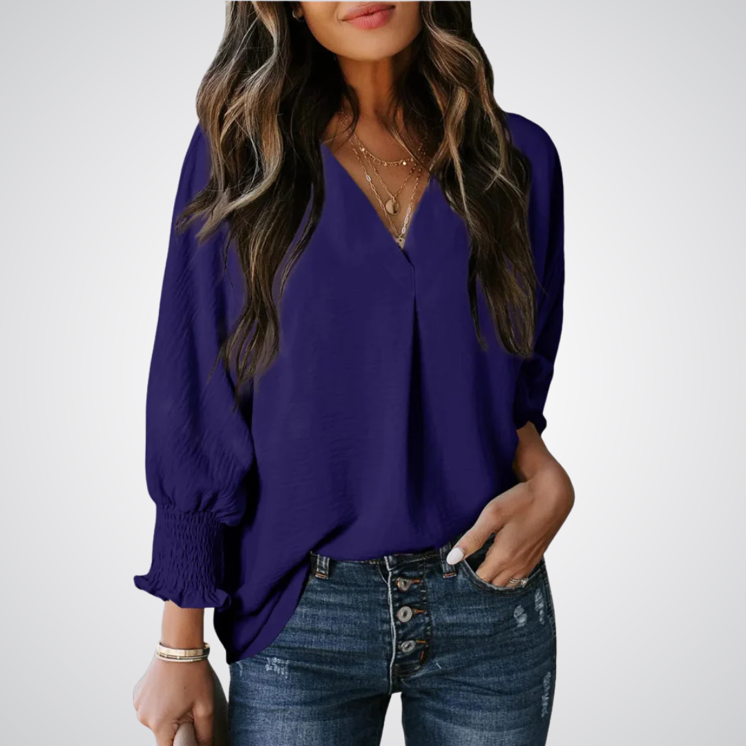 LEILA™ – Blouse tunique à encolure en V classique
