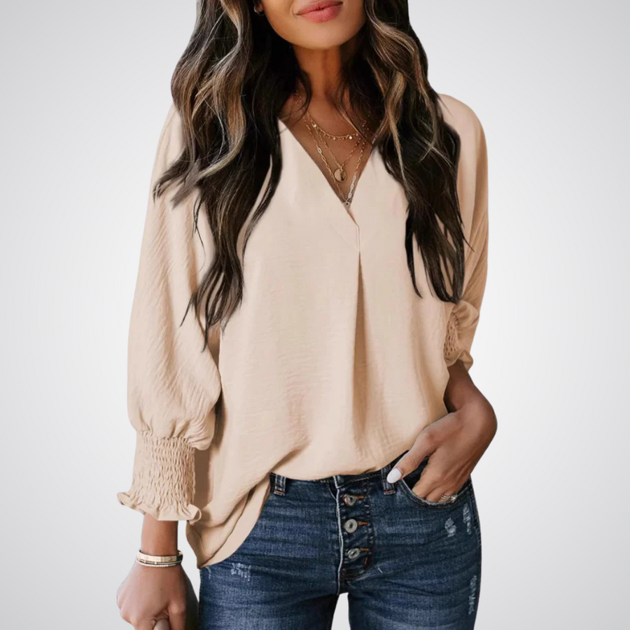 LEILA™ – Blouse tunique à encolure en V classique