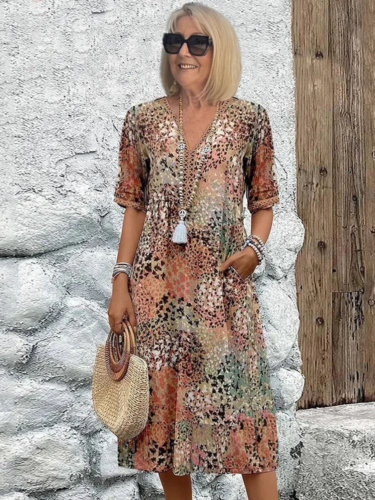 Anthea | Robe Midi Florale Élégante