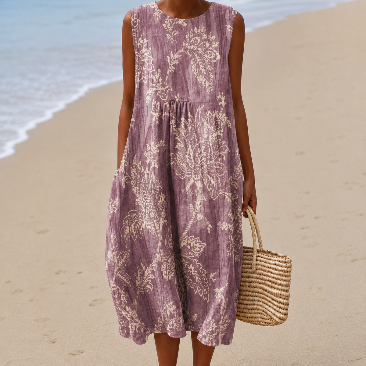 Livia™ | Robe Midi Fleurie Légère à Effet Ventre Plat