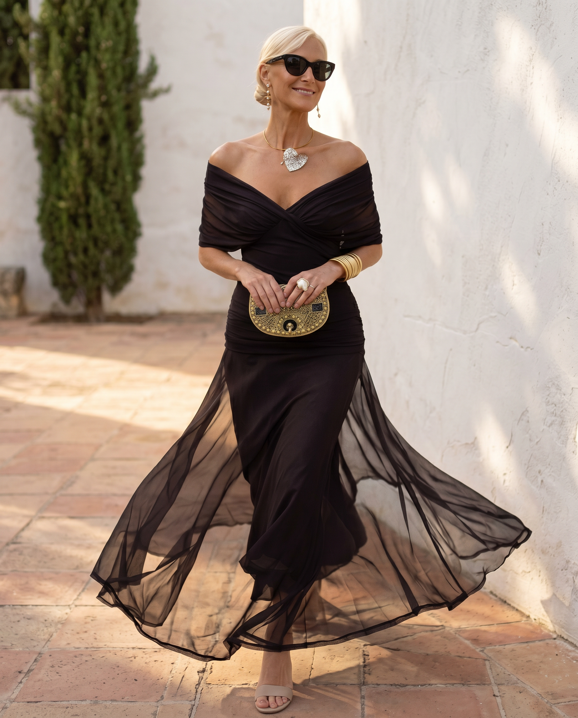 Rosaline | Robe Maxi Élégante à Décolleté Cœur