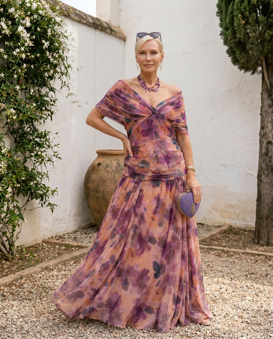 Rosaline | Robe Maxi Élégante à Décolleté Cœur