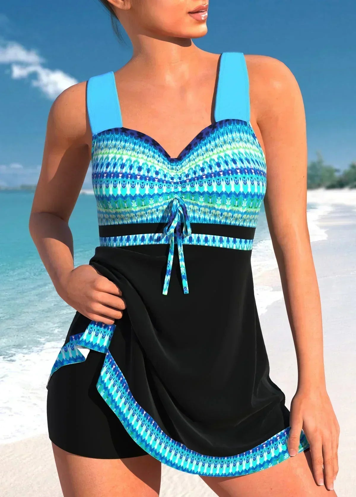 Marbella | Maillot de Bain à Jupe Effet Ventre Plat